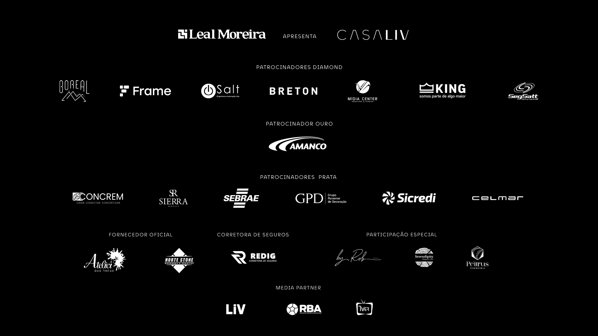 Marcas, patrocinadores e parceiros da CASALIV