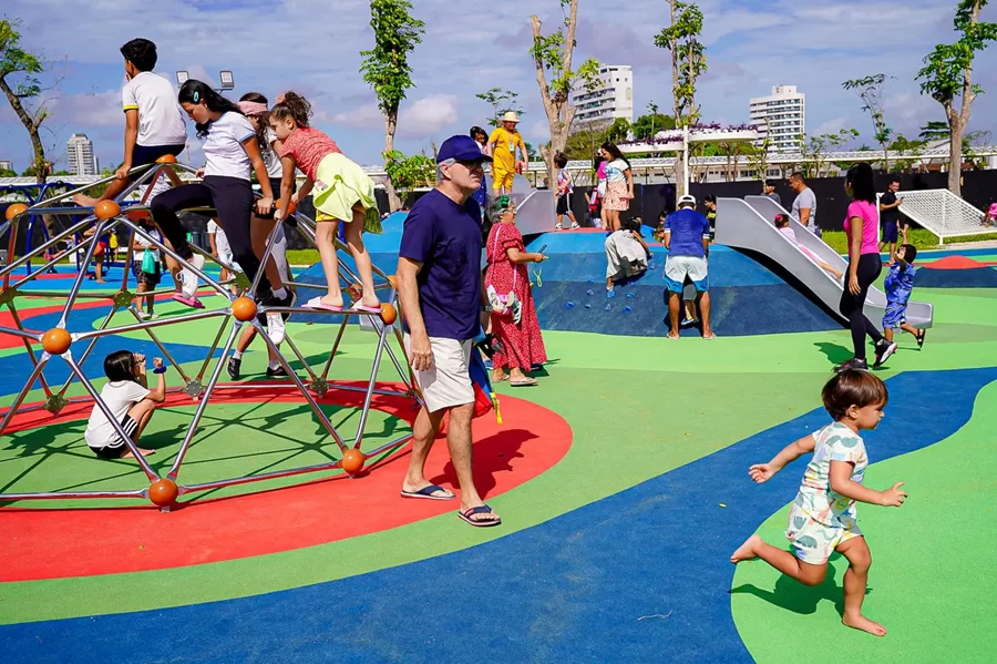 Crianças brincam no Parque da Cidade em Belém (Foto: Agência Pará)